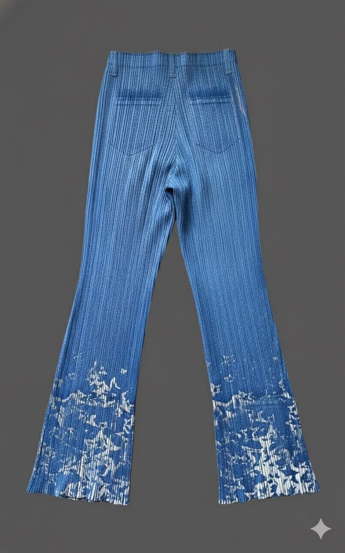 PLEATS PLEASE デニム風パンツ