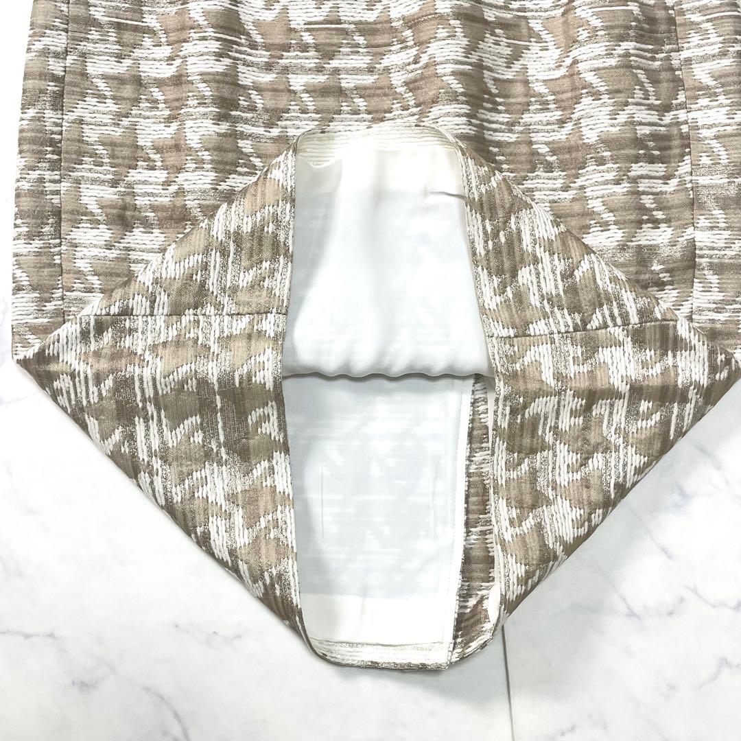 美品✨ 白タグ MaxMara シルク 千鳥柄 ノースリーブワンピース Mサイズ