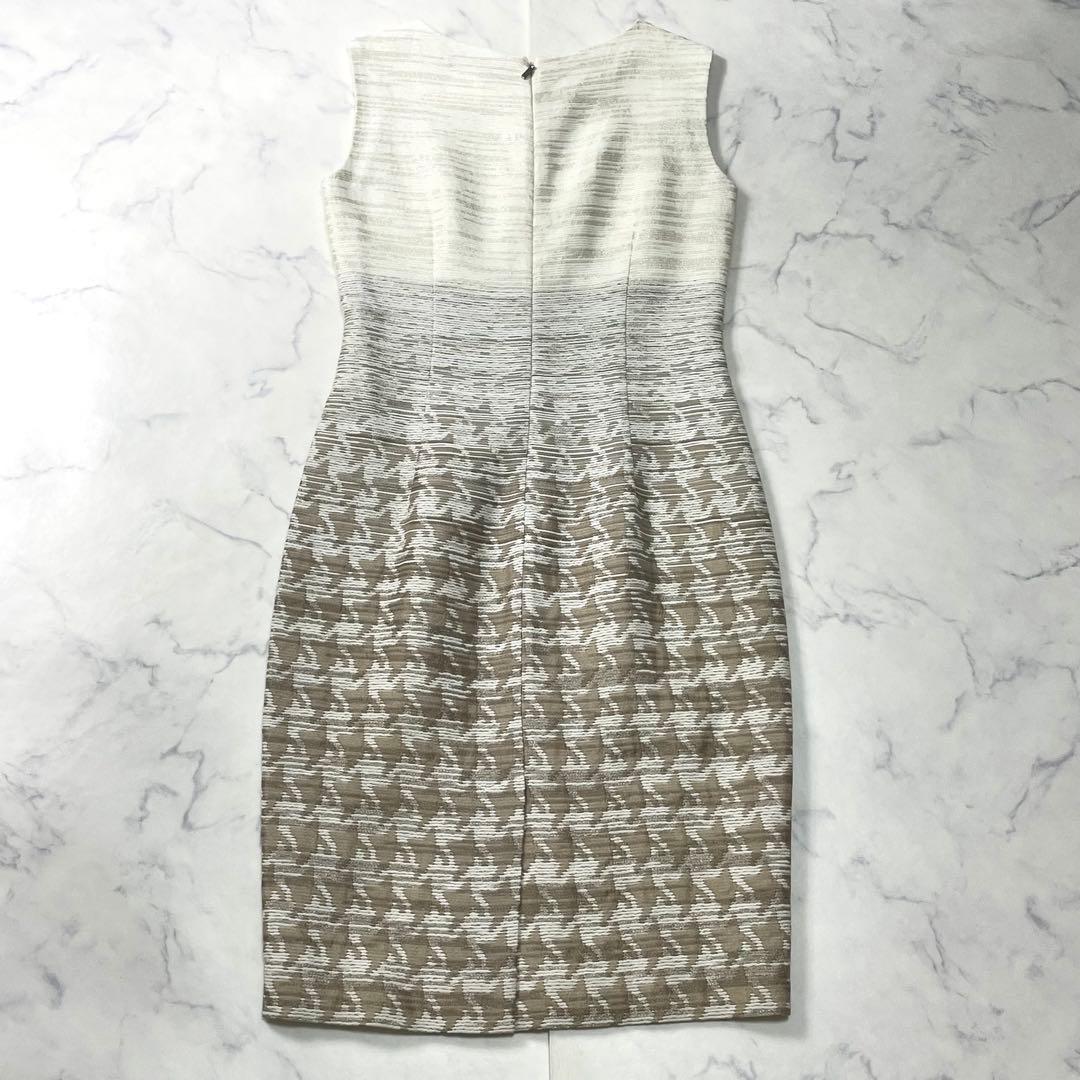 美品✨ 白タグ MaxMara シルク 千鳥柄 ノースリーブワンピース Mサイズ