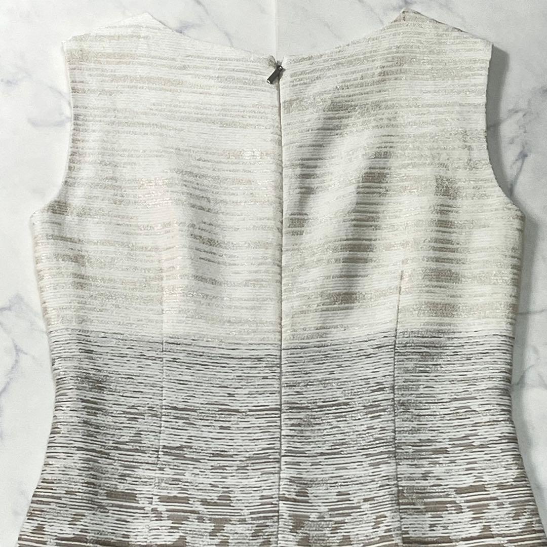 美品✨ 白タグ MaxMara シルク 千鳥柄 ノースリーブワンピース Mサイズ