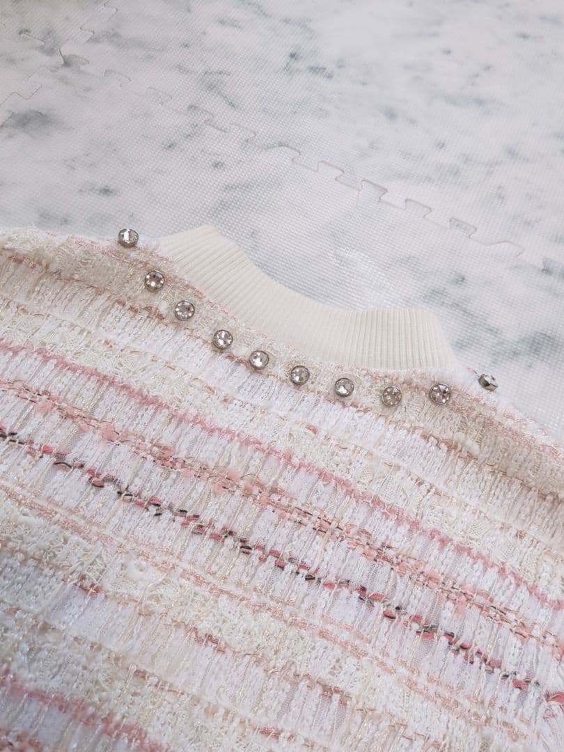 【希少】Rene　ルネ　ミックスツイード　TISSUE社　ビジュー　ブルゾン