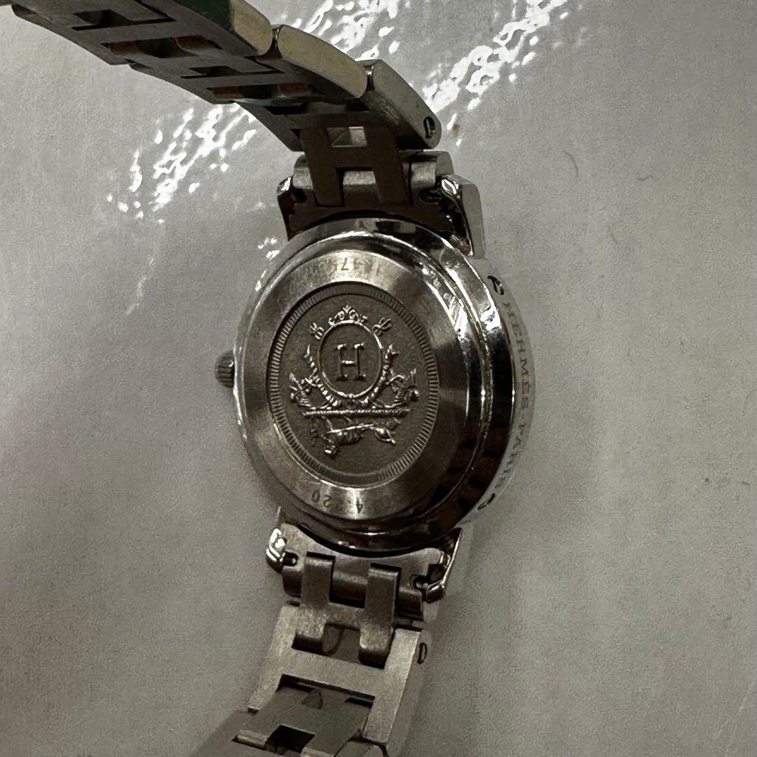 HERMES クリッパー　エルメス　クォーツ腕時計 ホワイト文字盤　不動