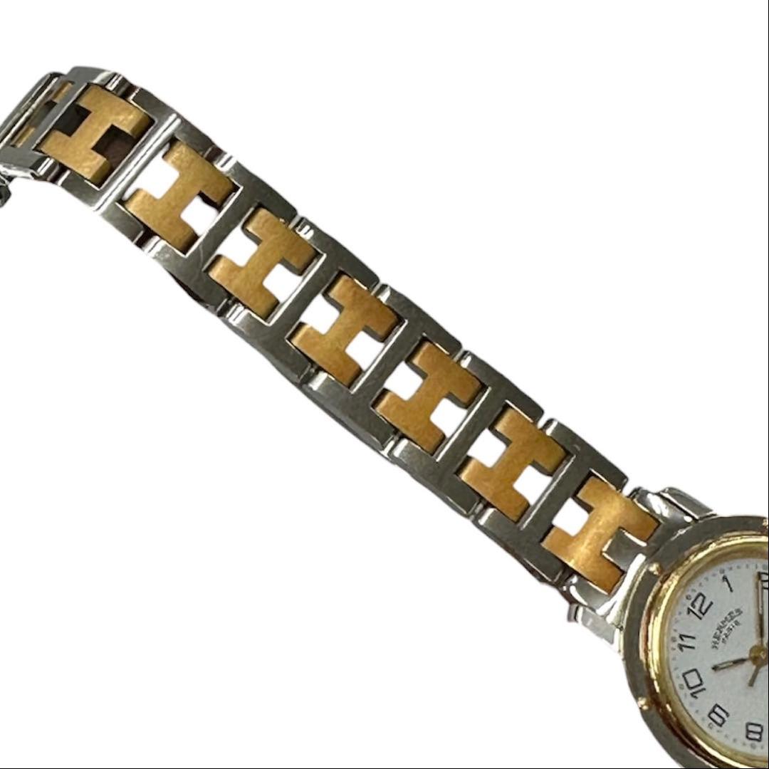 HERMES クリッパー　エルメス　クォーツ腕時計 ホワイト文字盤　不動