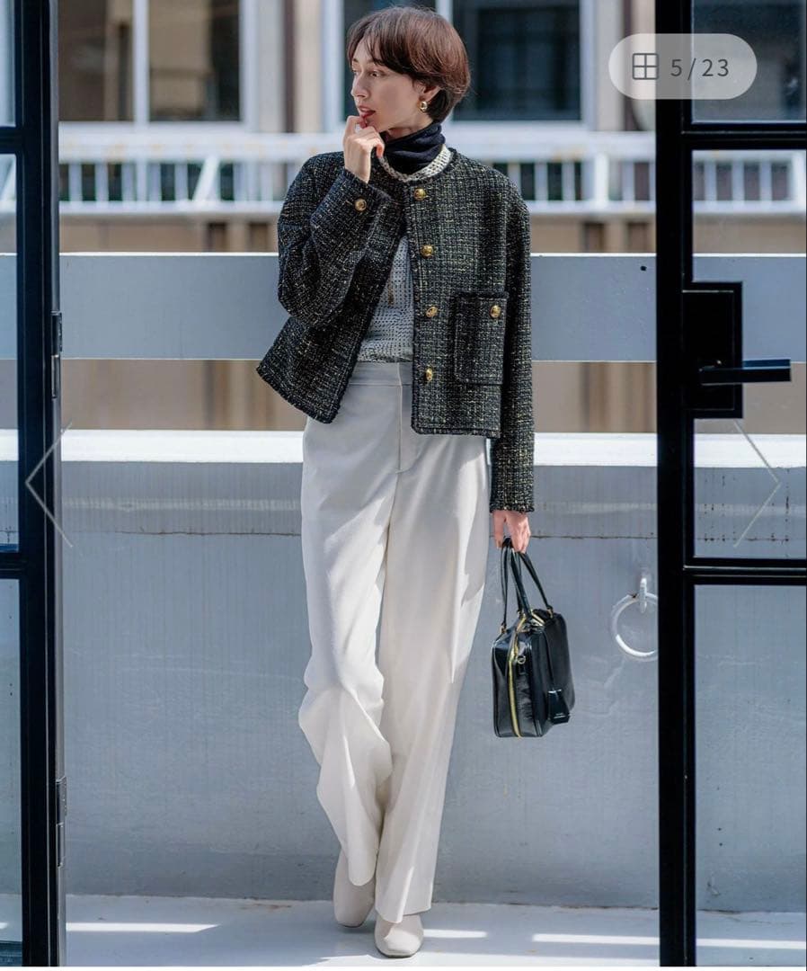 【ちゃん】新品未使用タグ付き　GIOLICA ボタン ツイード ジャケット