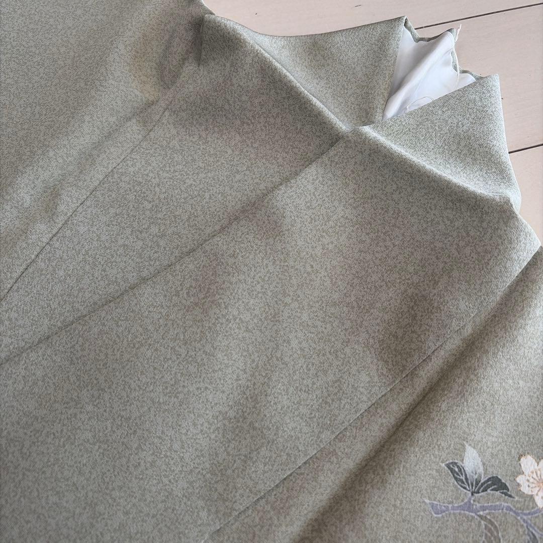 u*位様 ■E5809■未使用品■正絹■若芽色　加賀友禅　刺繍　袷　訪問着■丈1
