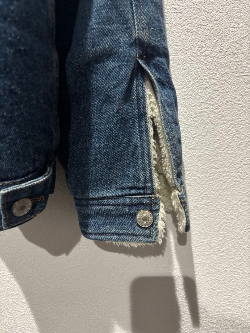  JEANS ボアデニムジャケット 背面ビッグロゴ　L