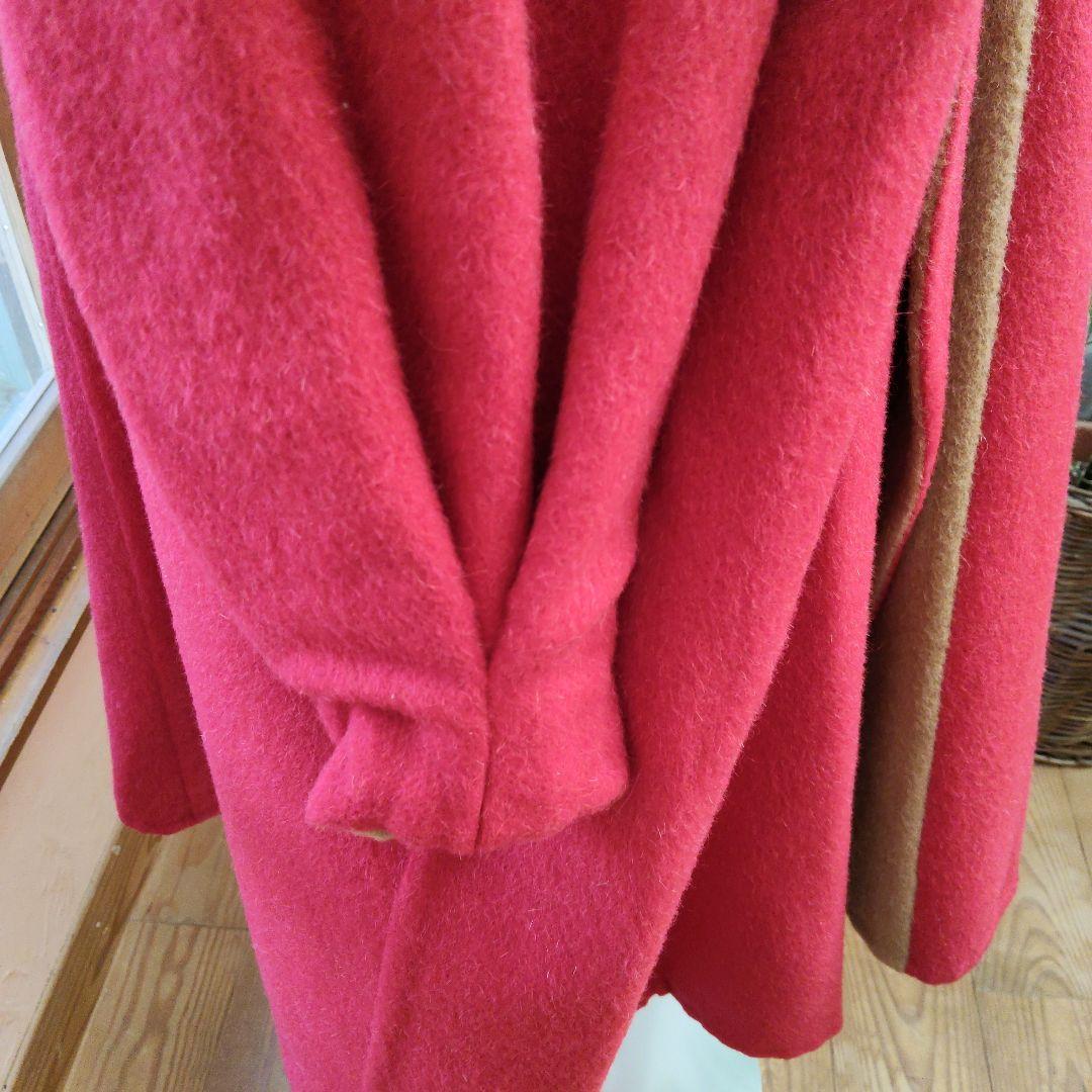 リバーシブル、マント風コート　ウールシルクアンゴラビーバー　昭和オーダーメイド