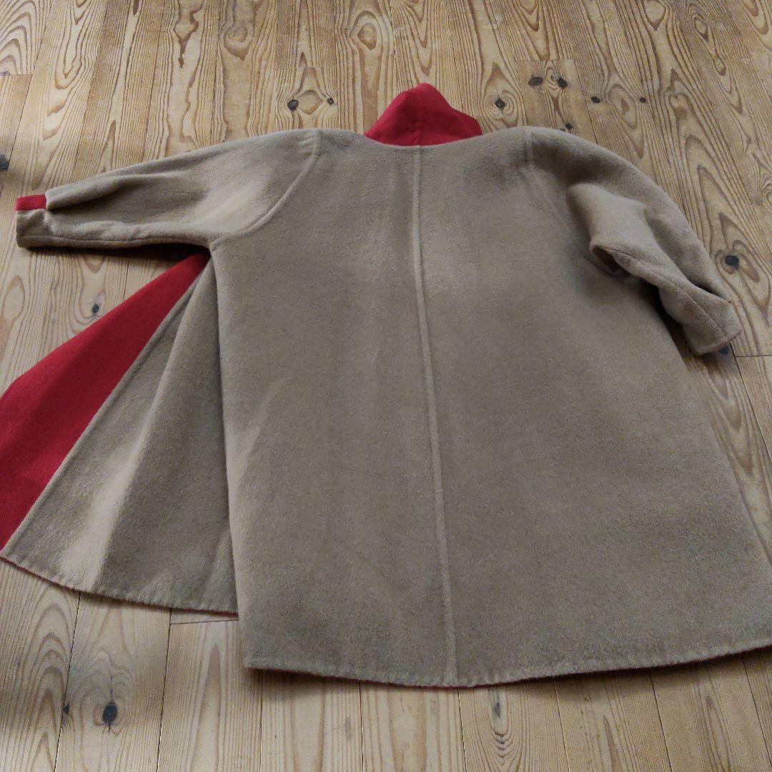 リバーシブル、マント風コート　ウールシルクアンゴラビーバー　昭和オーダーメイド