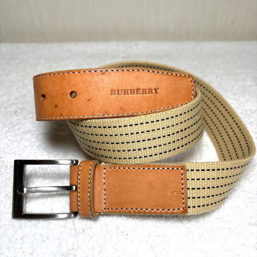 バーバリーロンドン　ベルト　レディース　Burberry レザー　キャンバス　C