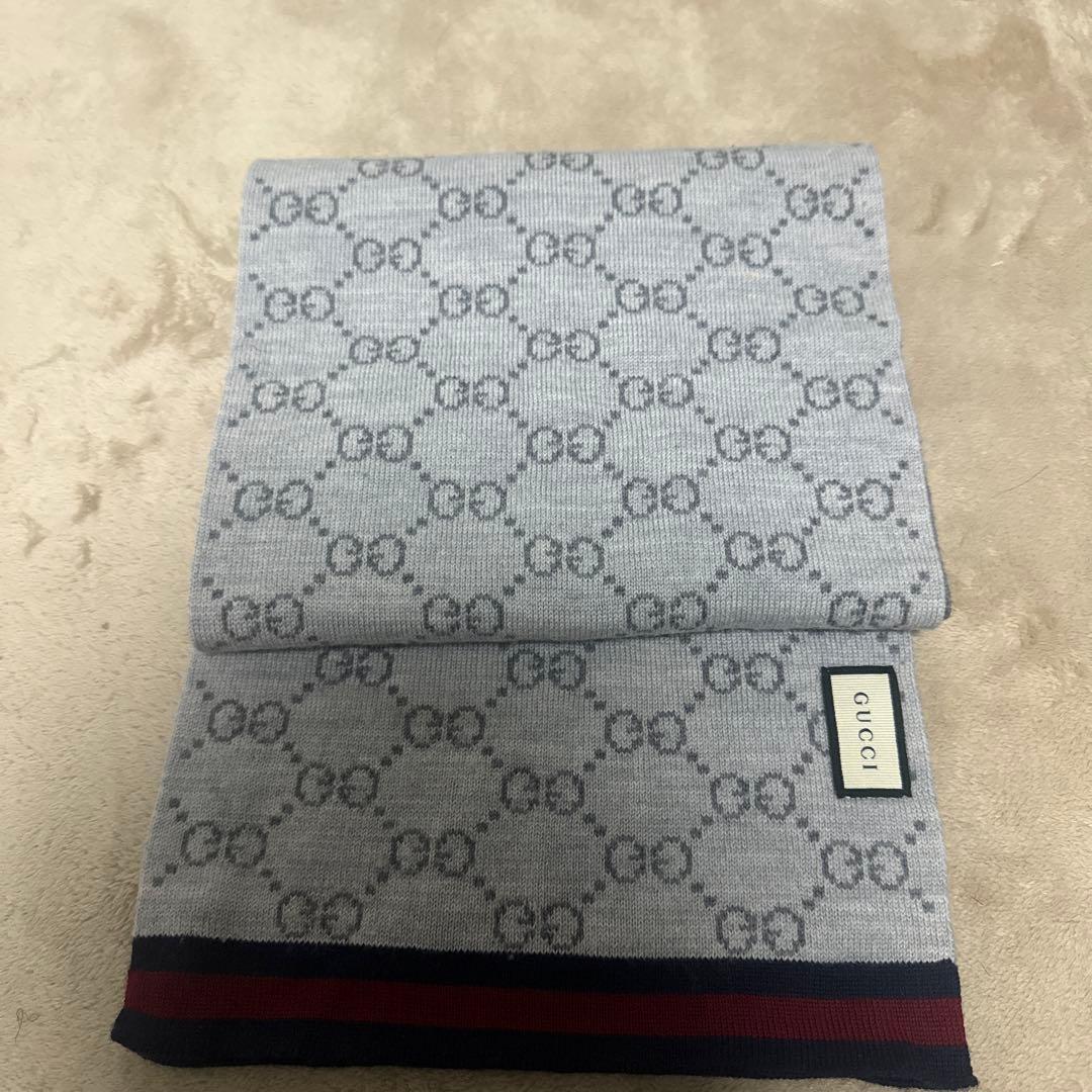 美品　GGパターンウィンタースカーフ　Gucci グッチ