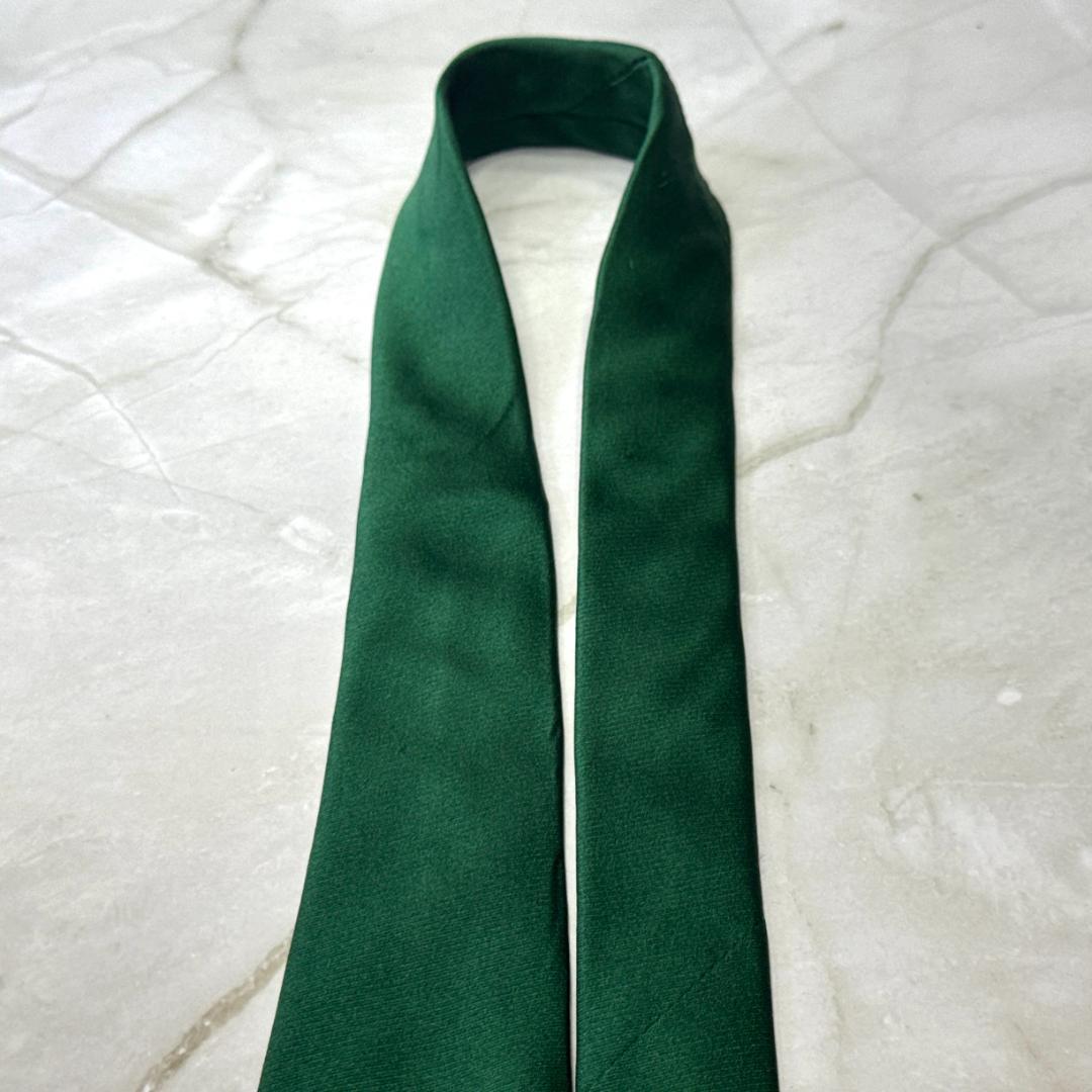 ☆即発 ポールスミス ネクタイ グリーン ソリッドタイ 無地 裏花柄 シルク