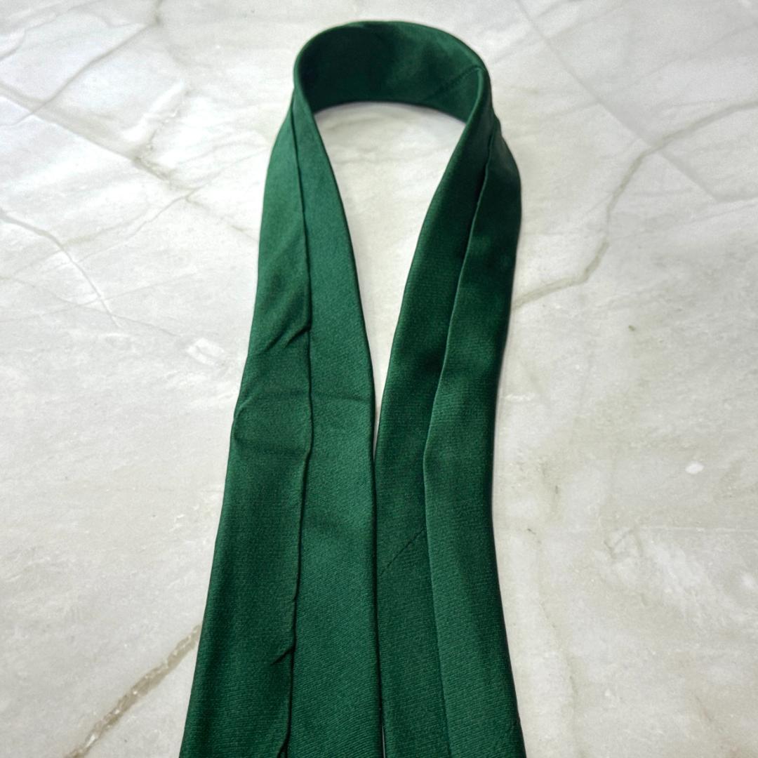 ☆即発 ポールスミス ネクタイ グリーン ソリッドタイ 無地 裏花柄 シルク