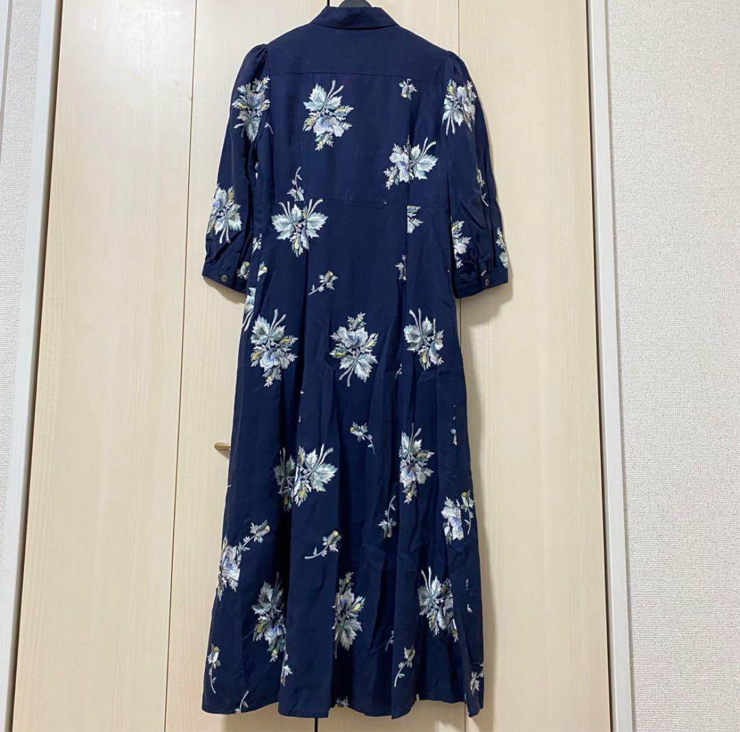 紙タグ付き 20AW♡グレースコンチネンタル フラワー刺繍シャツワンピース 36