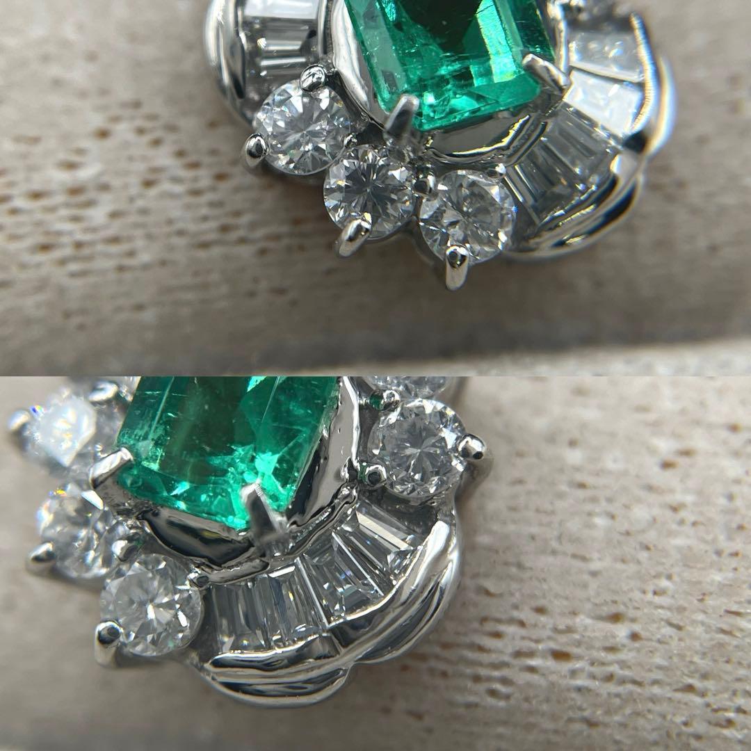専用JA74★高級 エメラルド0.43ct ダイヤ プラチナ ヘッド 鑑付