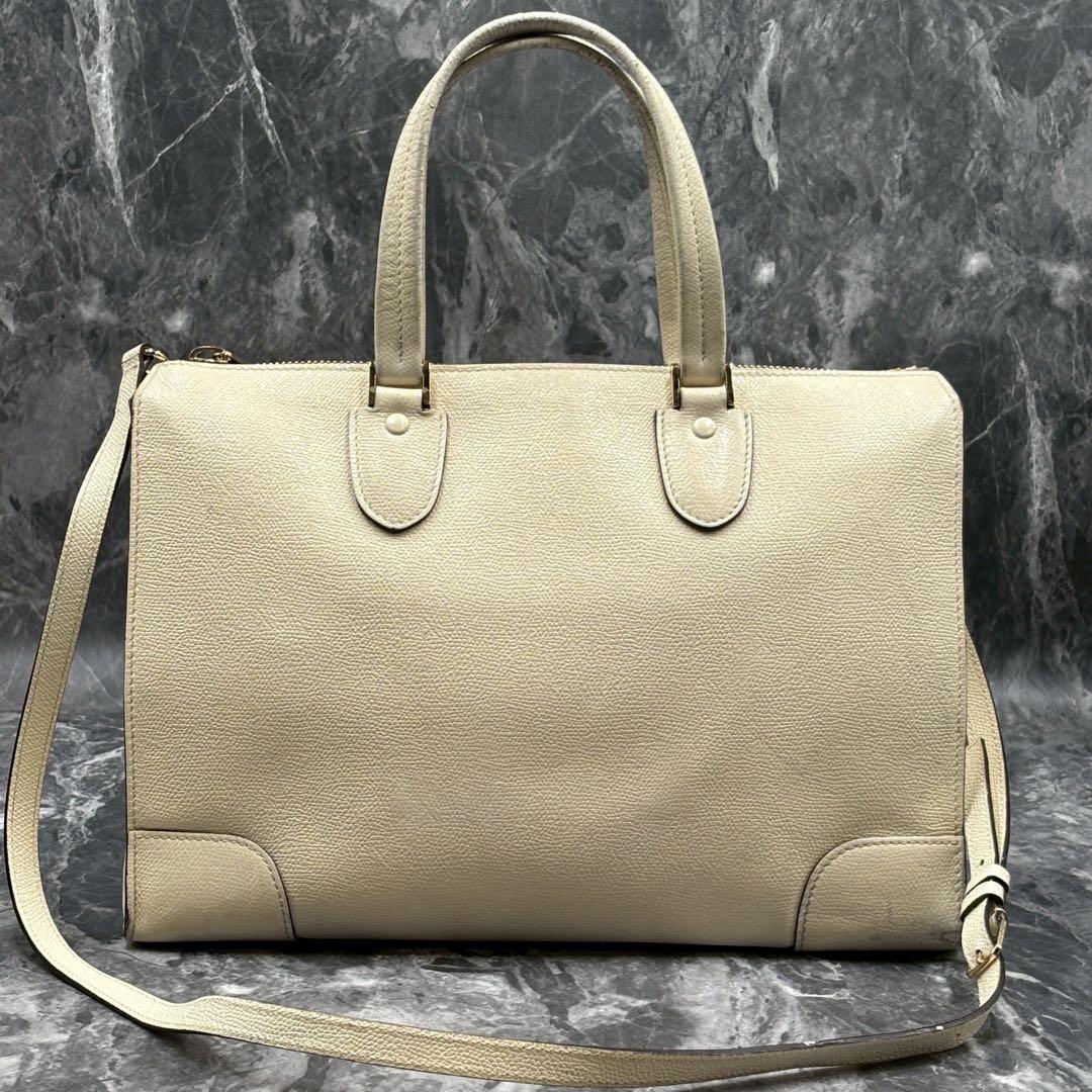 希少✨ヴァレクストラ バビラ 2way ショルダーバッグ レザー クリーム色