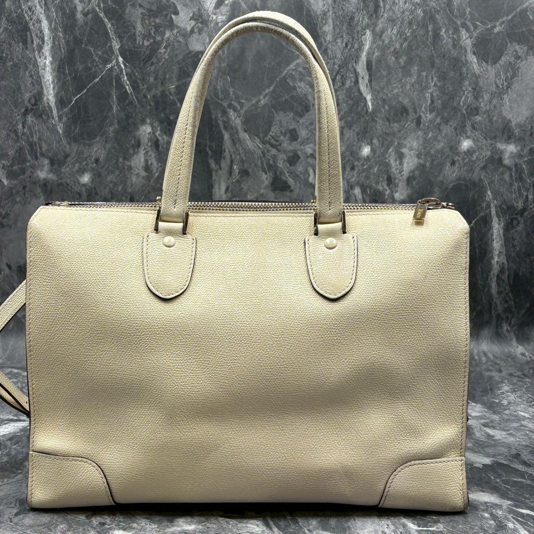 希少✨ヴァレクストラ バビラ 2way ショルダーバッグ レザー クリーム色