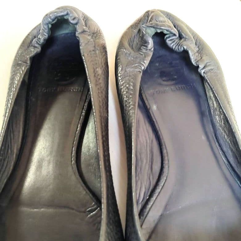 TORY BURCH 黒 ミニー トラベル バレエ レザー