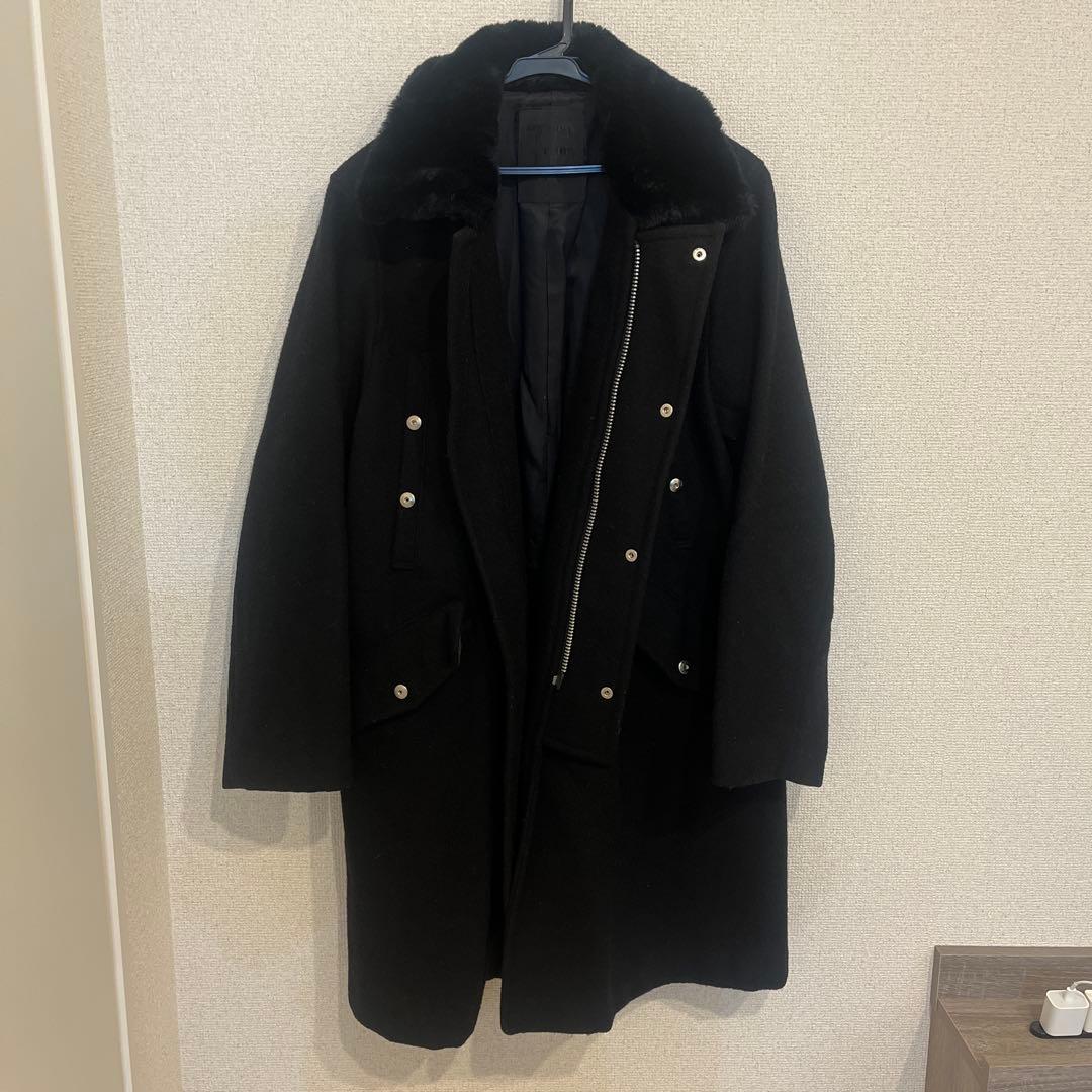 お値下げ　ヨウジヤマモト　コート　ウール ブラック ファー付き