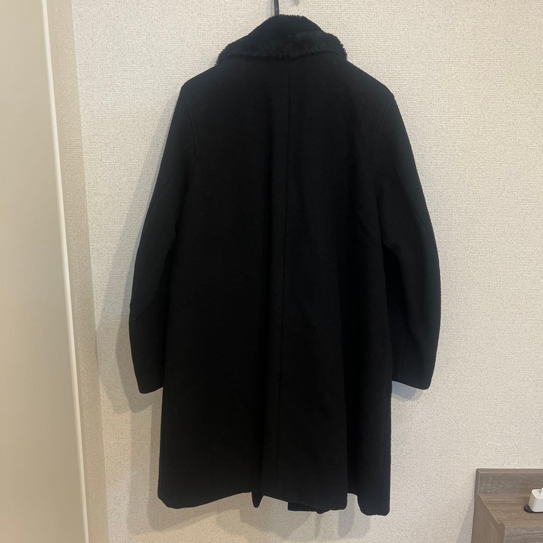 お値下げ　ヨウジヤマモト　コート　ウール ブラック ファー付き