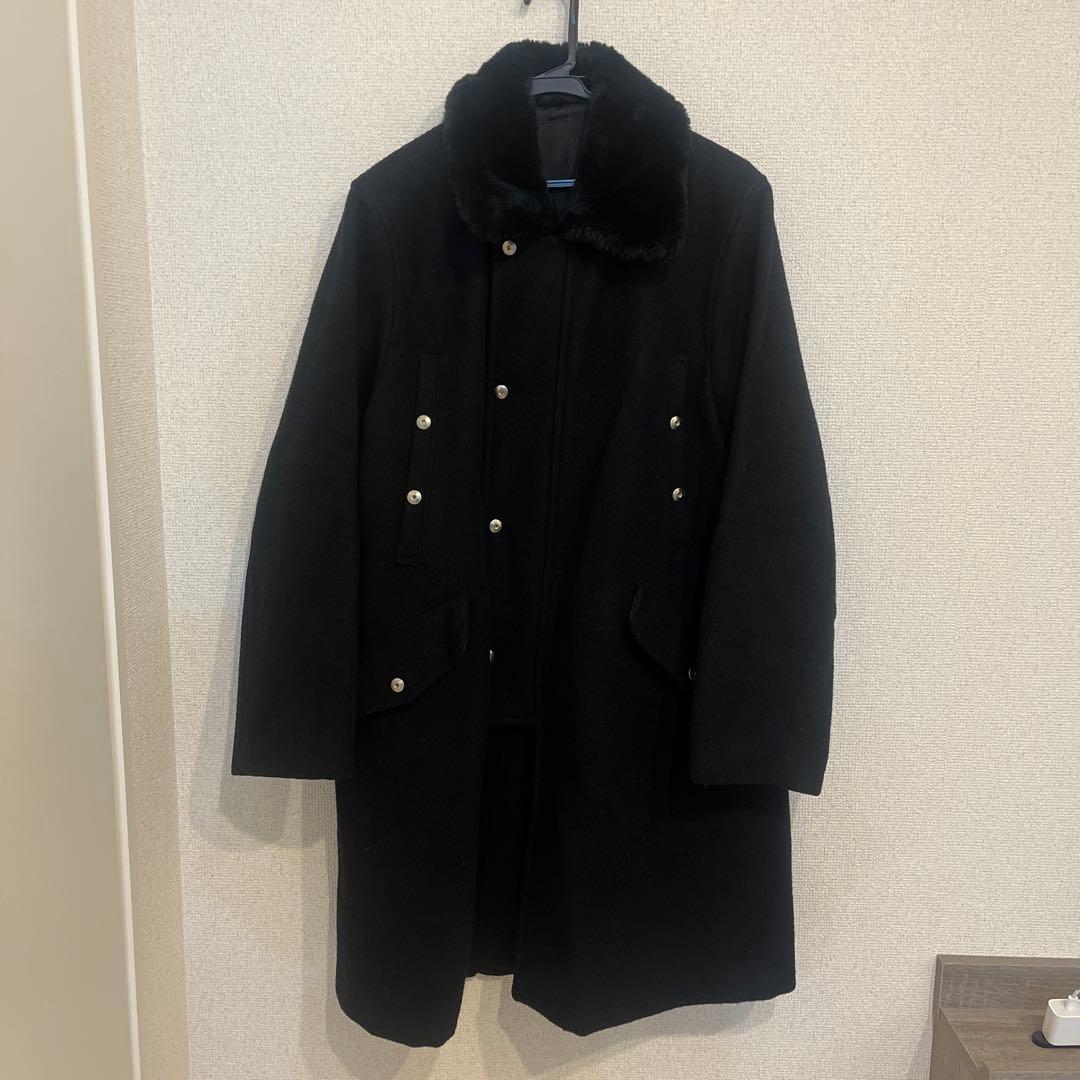 お値下げ　ヨウジヤマモト　コート　ウール ブラック ファー付き