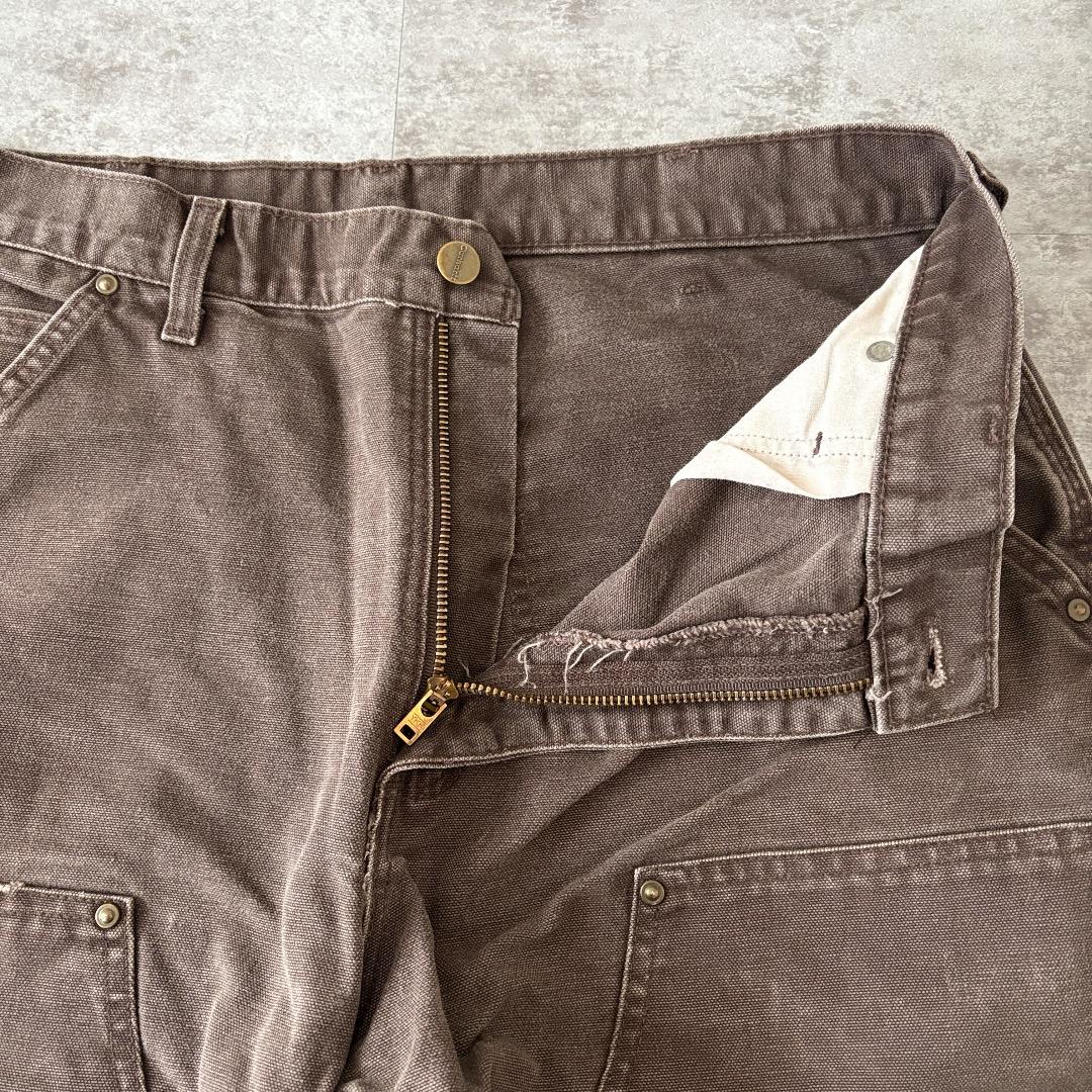 00s メキシコ製USA生地 ダークブラウン ダブルニー カーハート 33×32