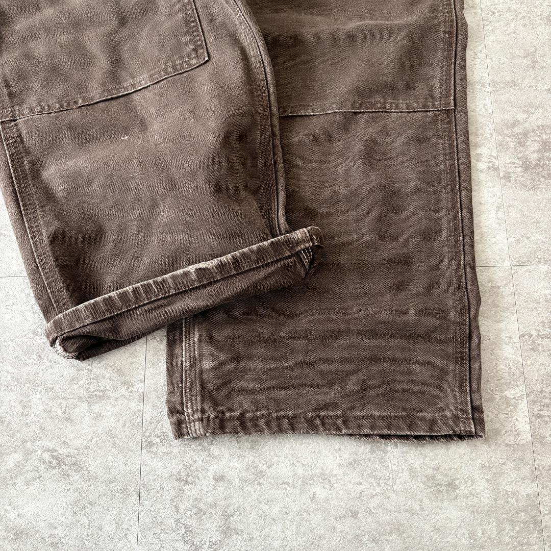 00s メキシコ製USA生地 ダークブラウン ダブルニー カーハート 33×32