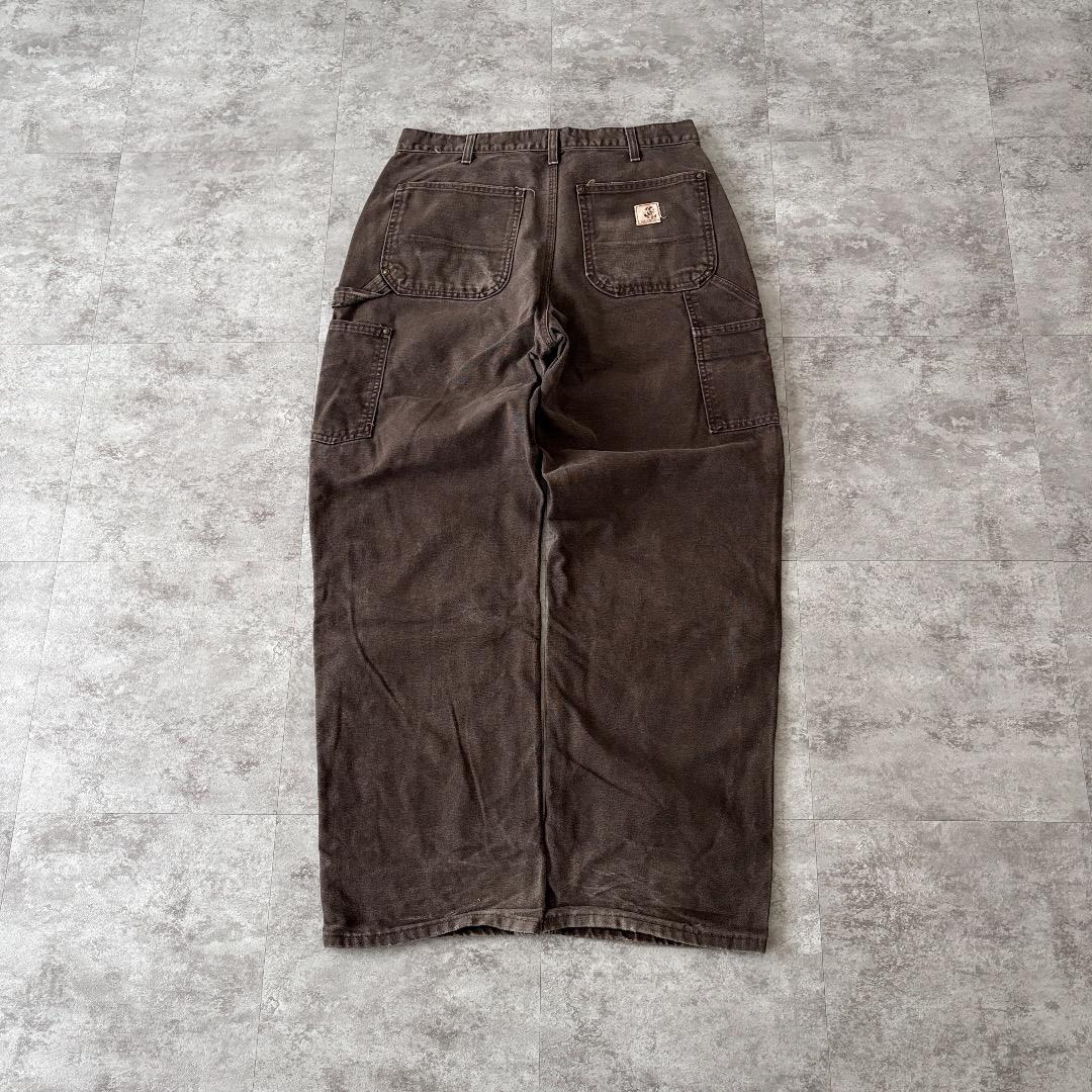 00s メキシコ製USA生地 ダークブラウン ダブルニー カーハート 33×32