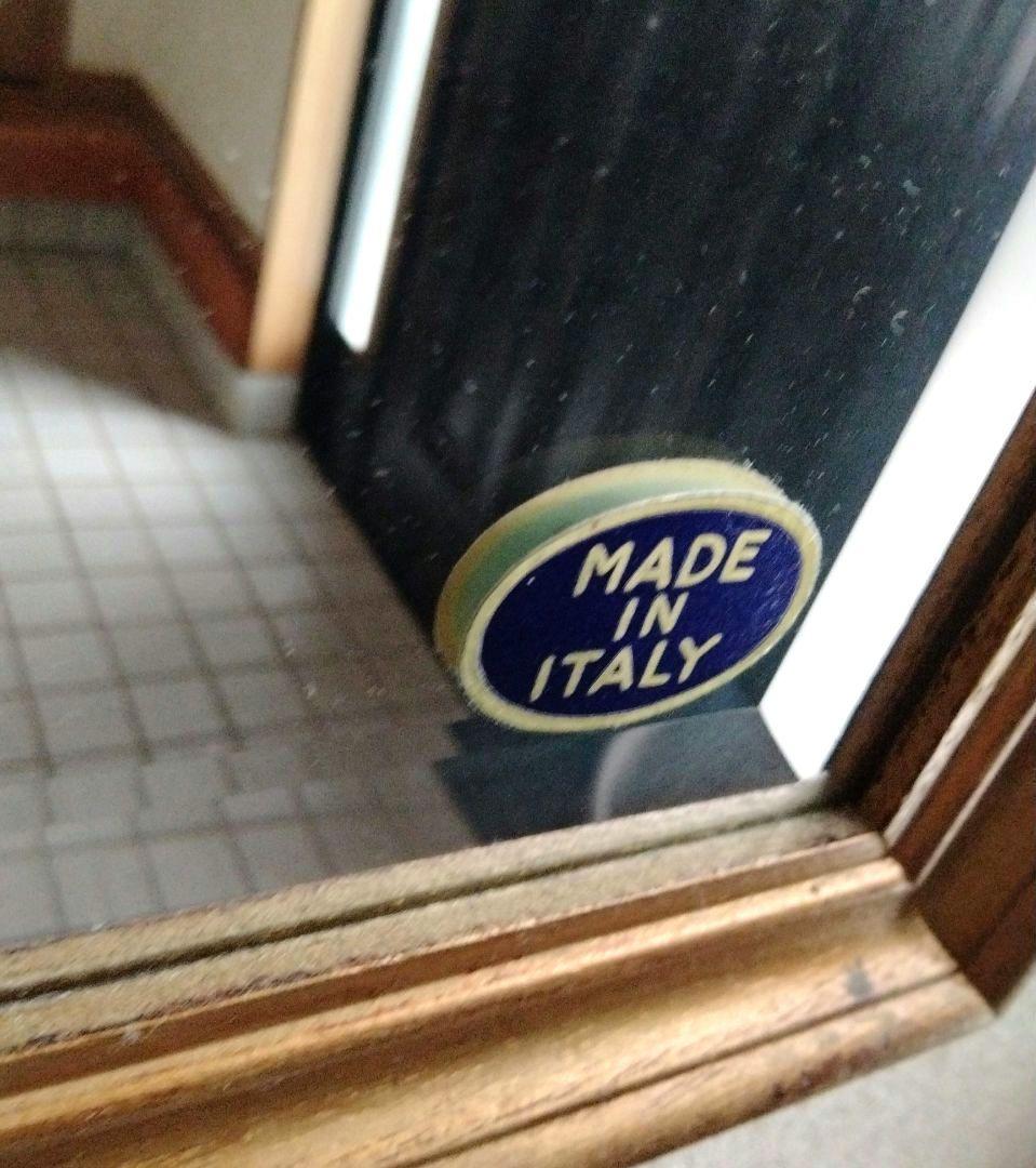 装飾的ゴールドフレーム壁掛け鏡　金色　アンティーク　ロココ調　イタリア製