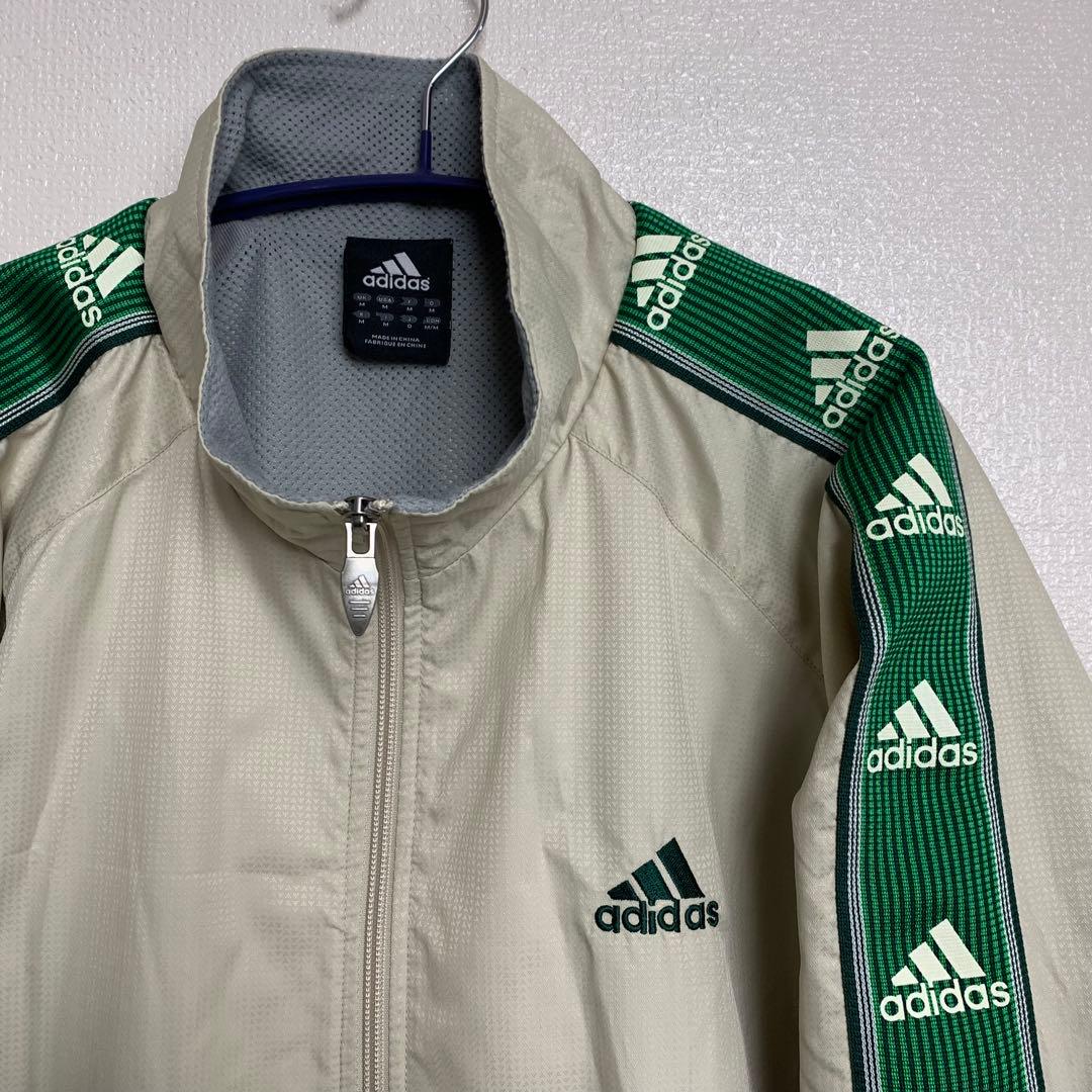 アディダス　ＬＬ　ウインドブレーカー　上下　セットアップ　ベージュ　サイドロゴ