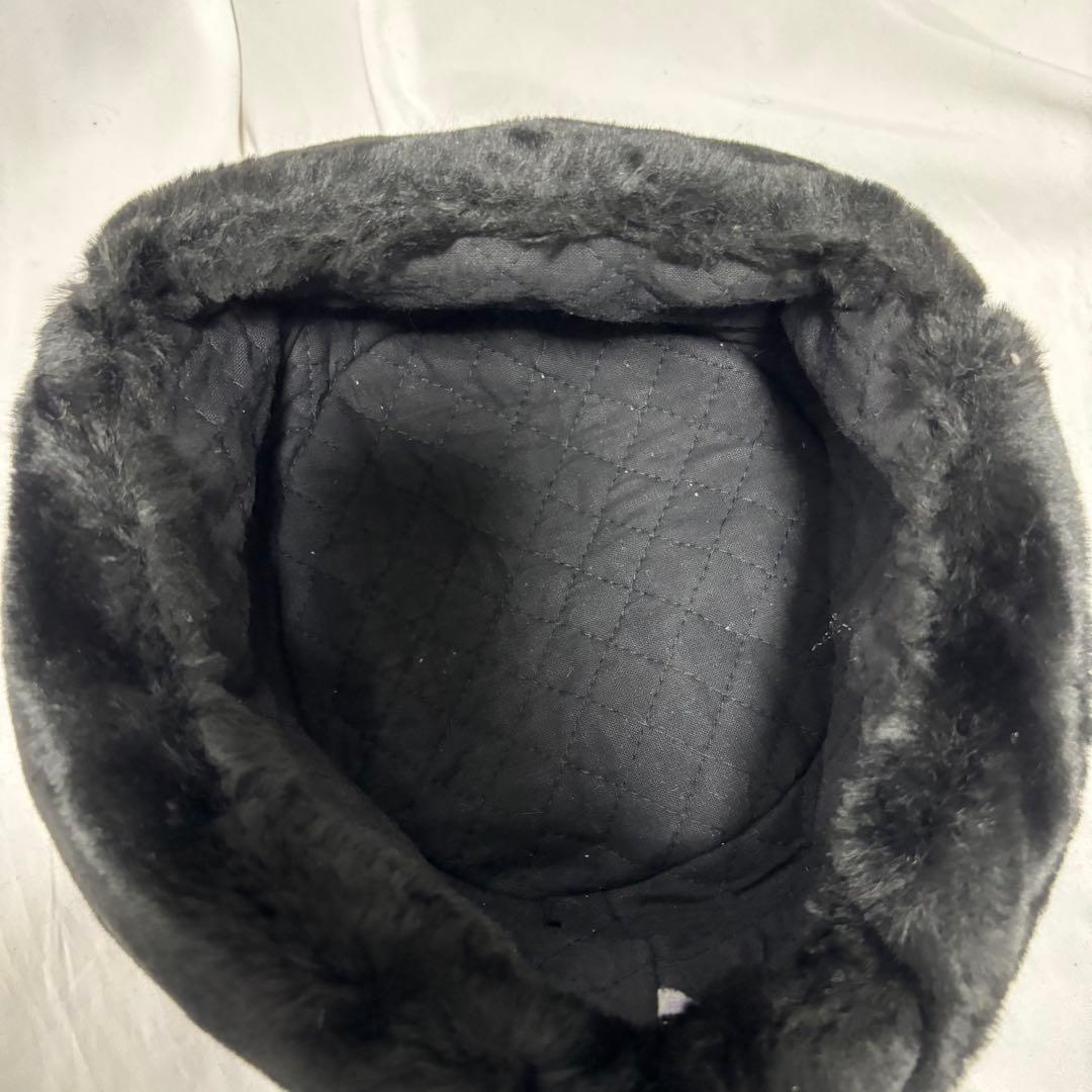 ソ連軍　ロシア軍　ウシャンカ　帽章付き　フライトキャップ　防寒帽　フェイクファー