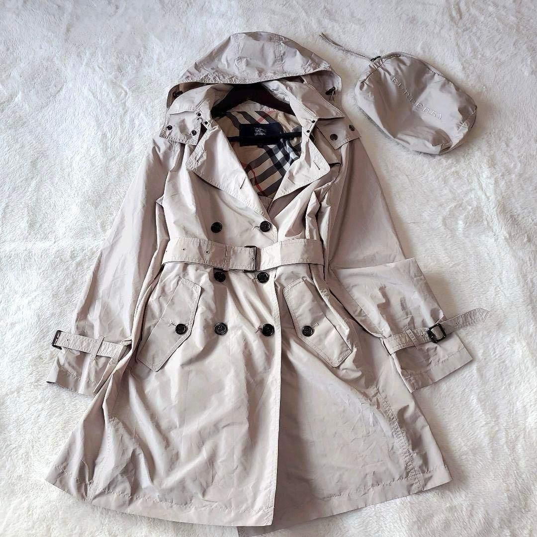 ✨バーバリー ノバチェック メガ トレンチコート レイン 2way 大きいサイズ