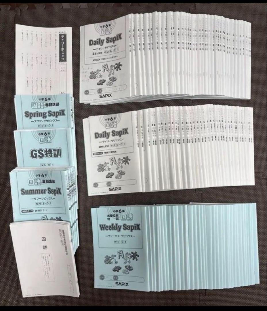 サピックス SAPIX 6年 国語 1年分 テキスト チェックテスト フルセット