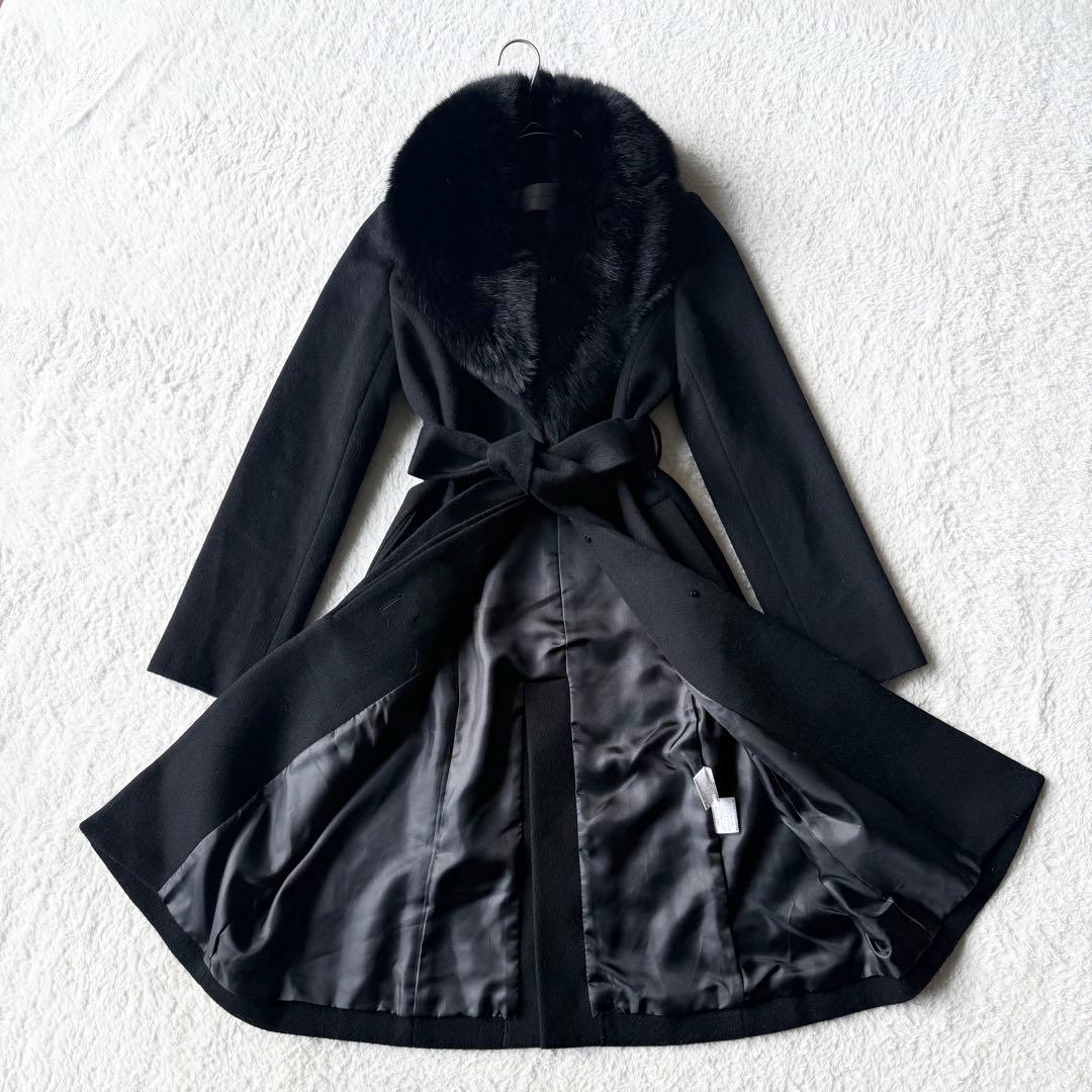 ピンキーアンドダイアン ロングコート ウール カシミヤ混 リアルファー 未使用級