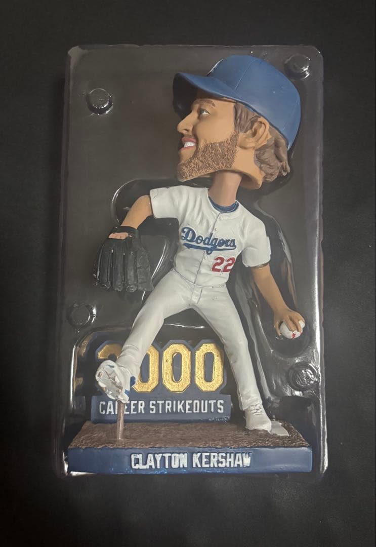 【値下げ】カーショウ　3000奪三振達成記念ボブルヘッド　ジャース