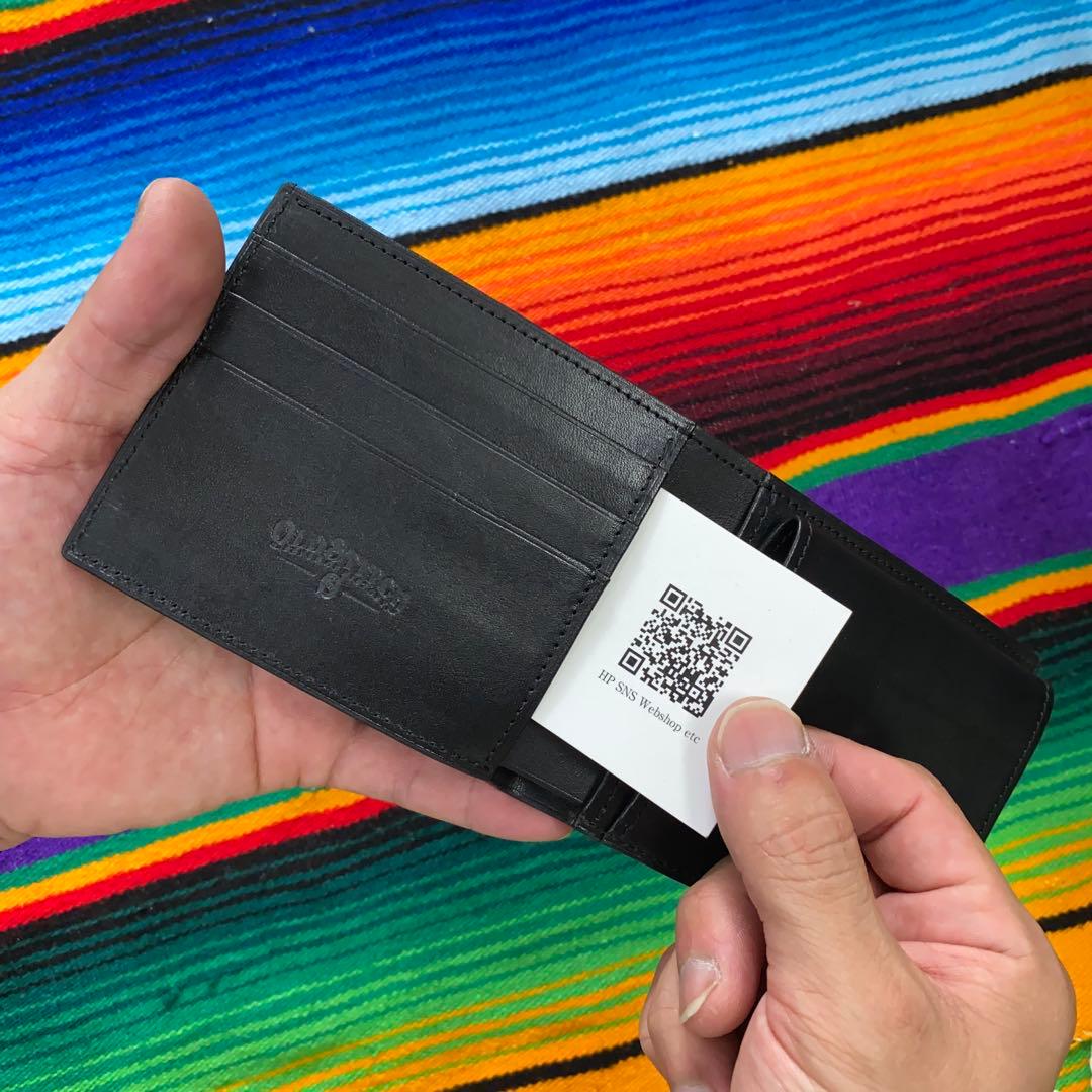 二つ折り財布　クロコダイルレザー ハンドメイド ※B級品