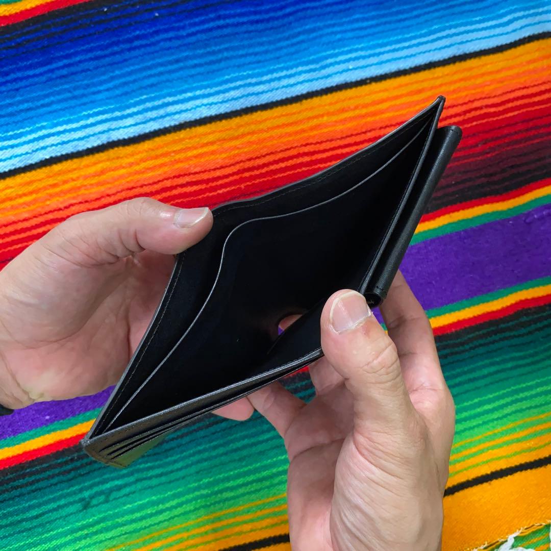 二つ折り財布　クロコダイルレザー ハンドメイド ※B級品