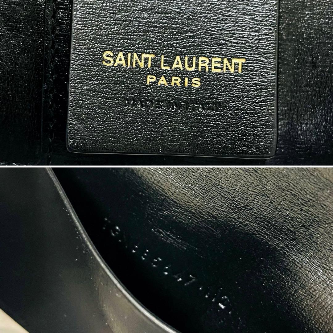 極美✨サンローラン キーケース 4連 カサンドラ レザー ロゴ金具 黒