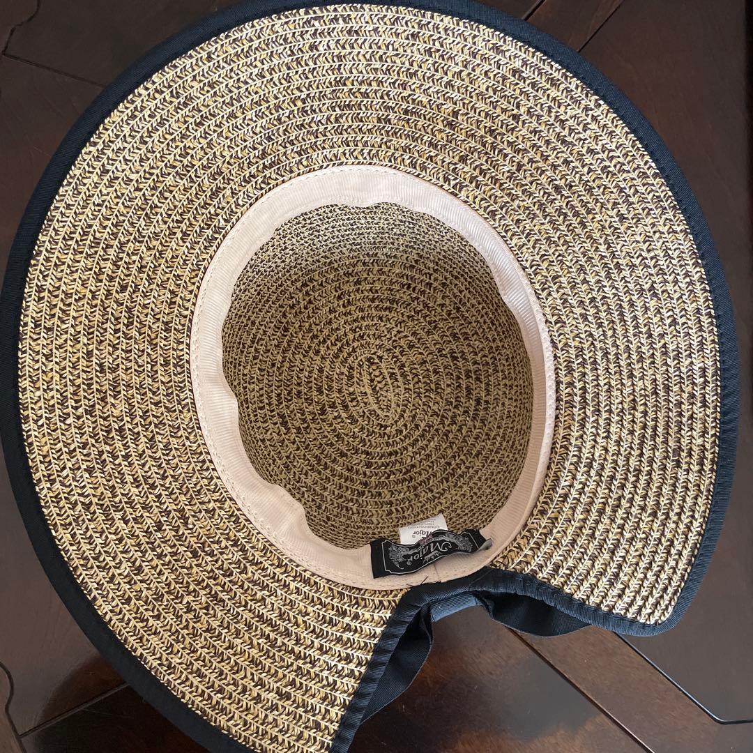 【極美品】英国 イギリス製 major ペーパーハット 帽子 リボン