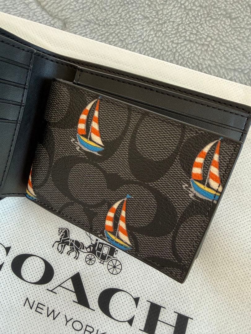 COACH セーリングボート柄 二つ折り財布新品未使用