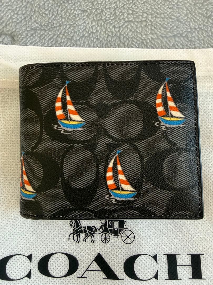 COACH セーリングボート柄 二つ折り財布新品未使用