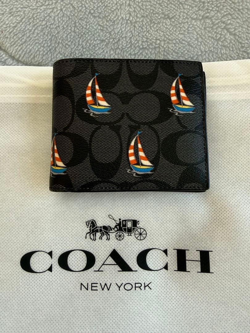 COACH セーリングボート柄 二つ折り財布新品未使用