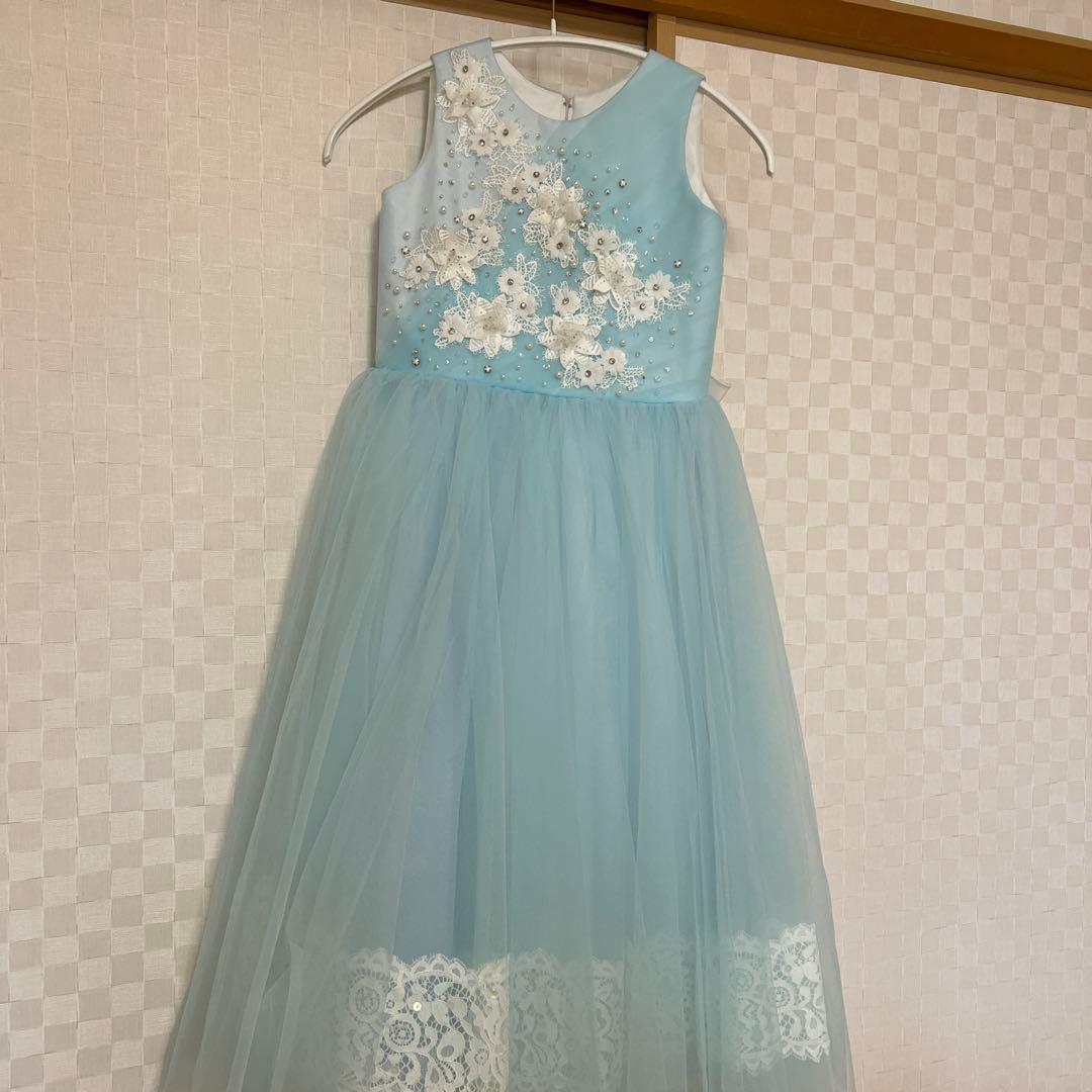 DRESCCO ライトブルー刺繍ロングドレス　130