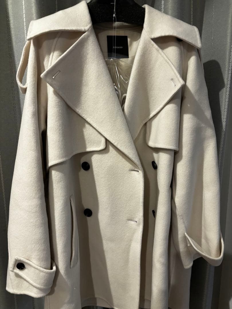 リバーウールミドルトレンチコート　anuans