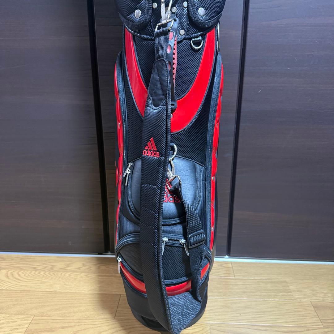 adidas キャディバッグ ゴルフバッグ 黒/赤