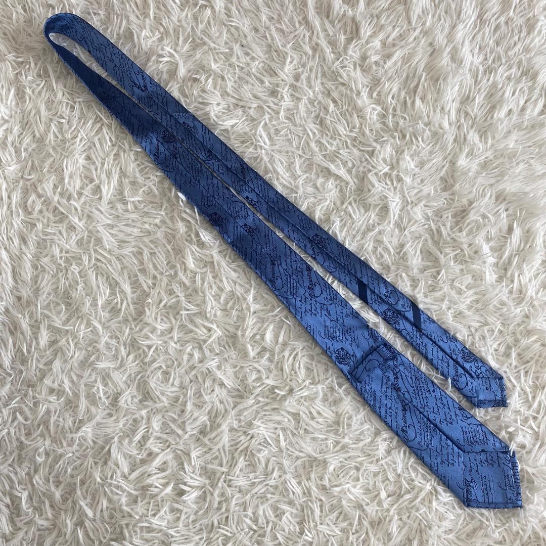 【未使用に近い】ベルルッティ　カリグラフィ　スクリットタイ　ブルーシエル