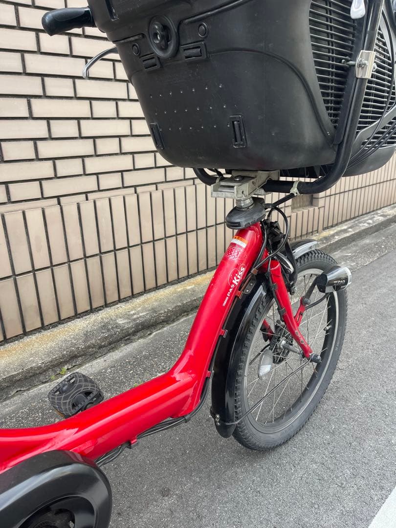 レッド 電動アシスト自転車 チャイルドシート付き