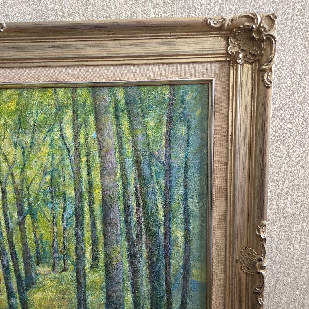 【noreenfatima1977】油彩画　F15 初夏の日ざしガラスなし