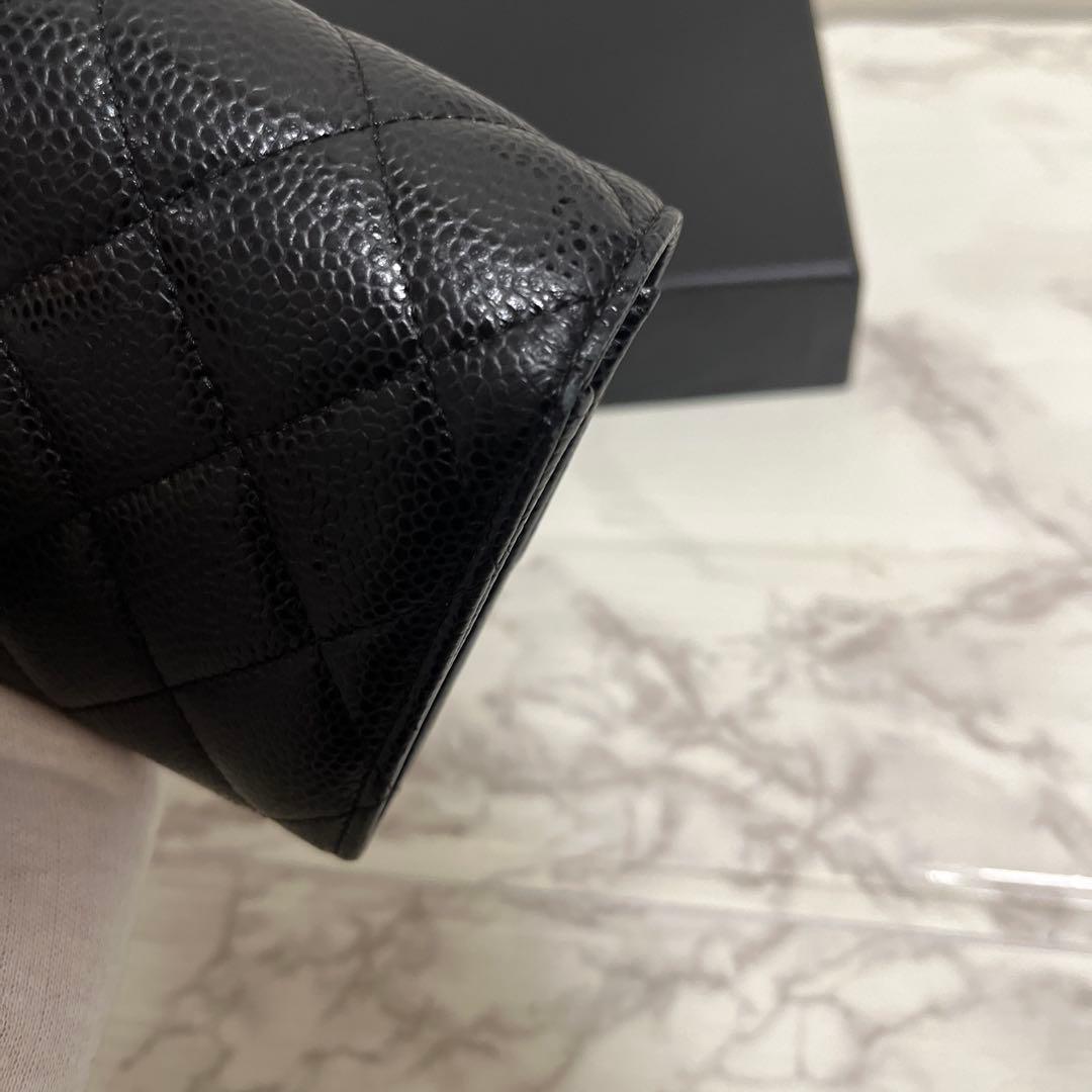 【新春特価】シャネル マトラッセ キャビアスキン ロングフラップウォレット