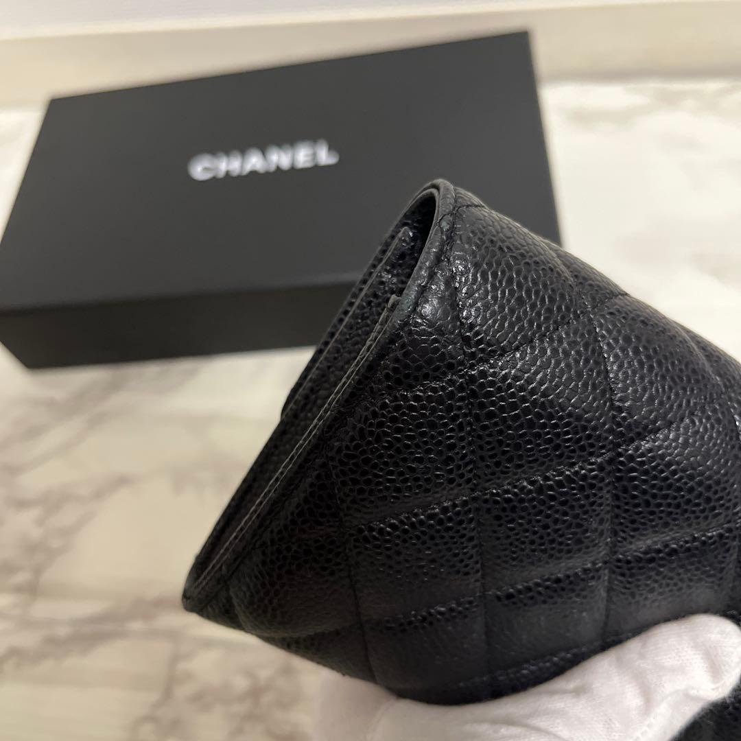 【新春特価】シャネル マトラッセ キャビアスキン ロングフラップウォレット