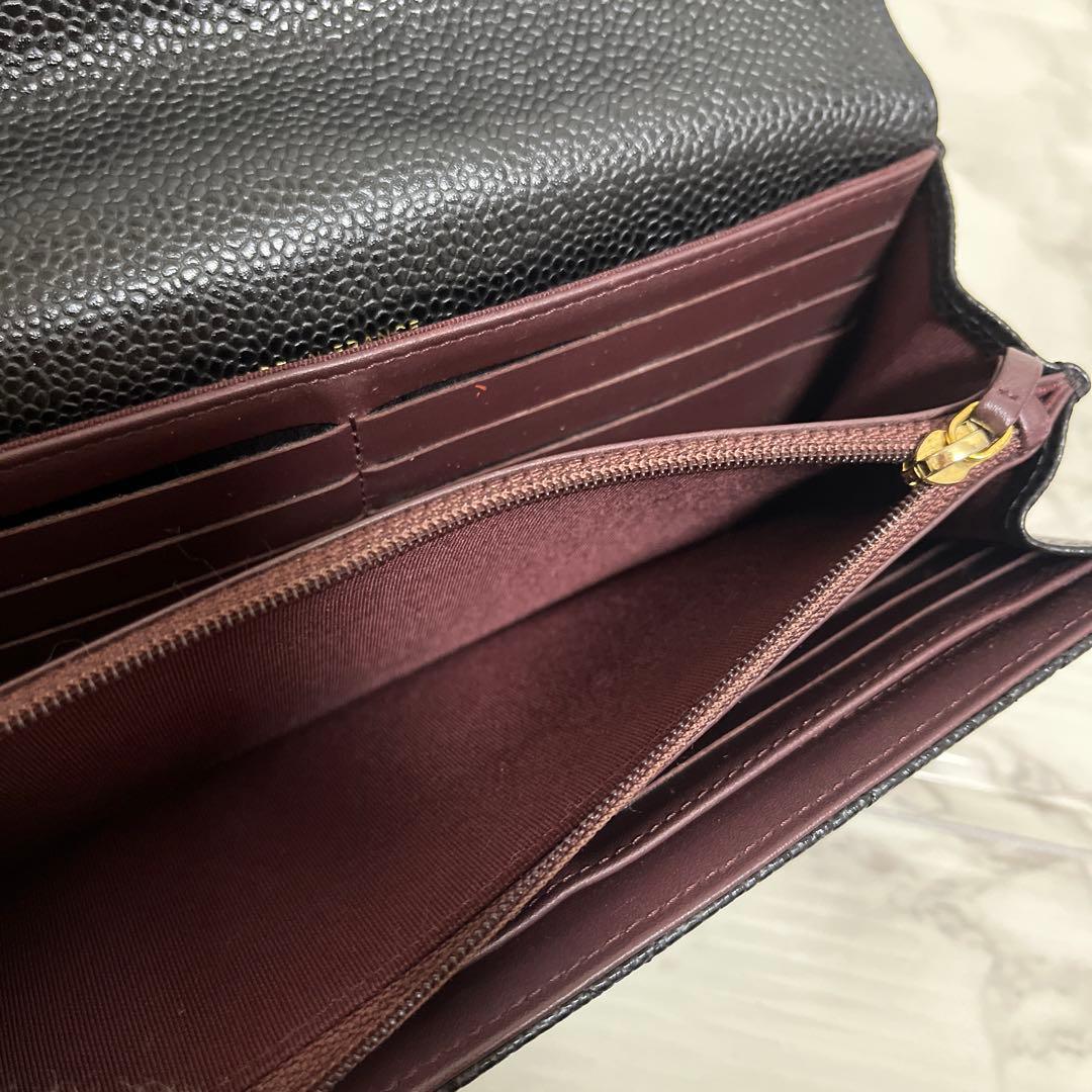 【新春特価】シャネル マトラッセ キャビアスキン ロングフラップウォレット